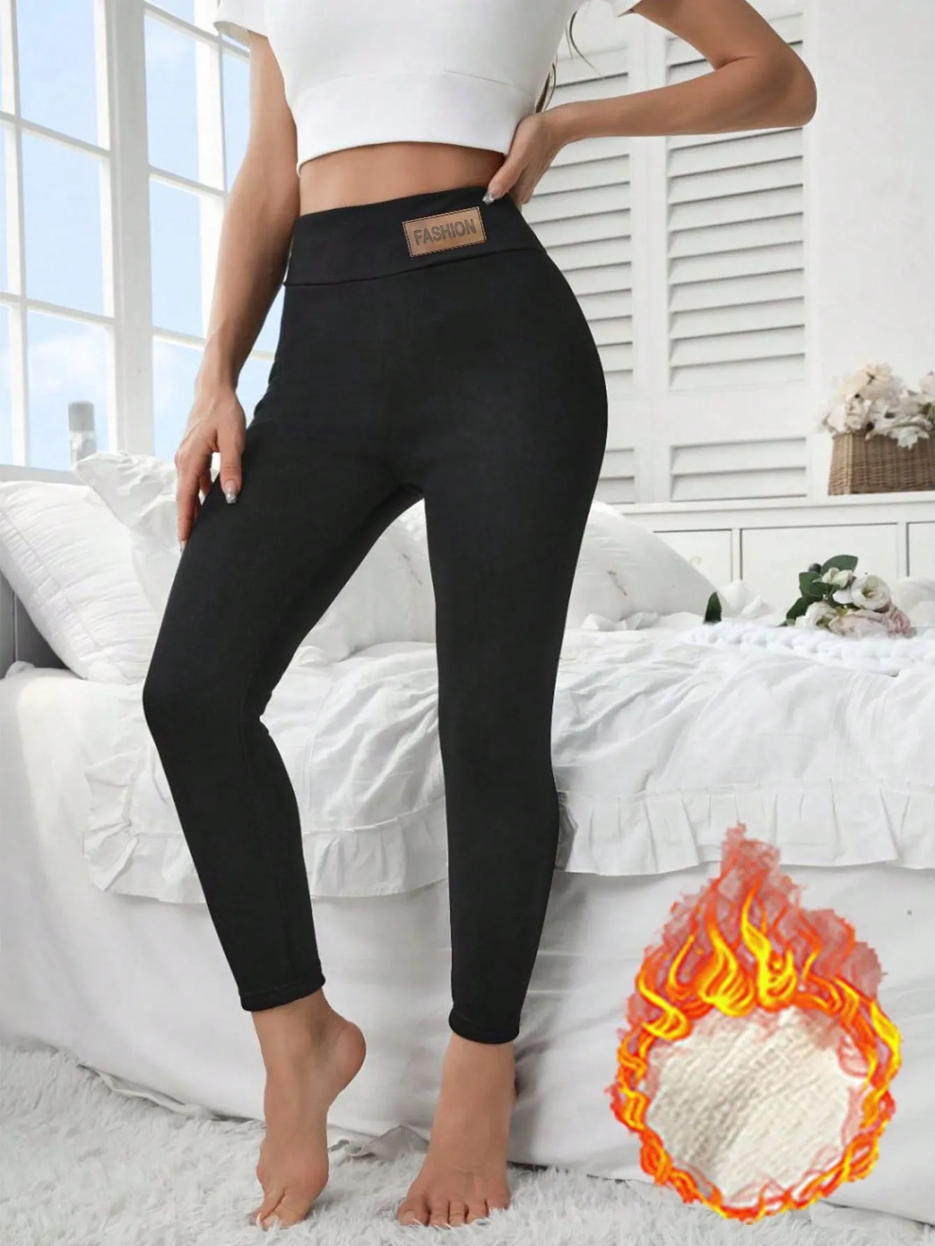 1 Piece Of Women's Autumn And Winter Plus Fleece Thick And Thickened Yoga Pants, Elastic High Waisted Leggings For External Wear, And Warm Outdoor Sports Pants For Home And Hiking