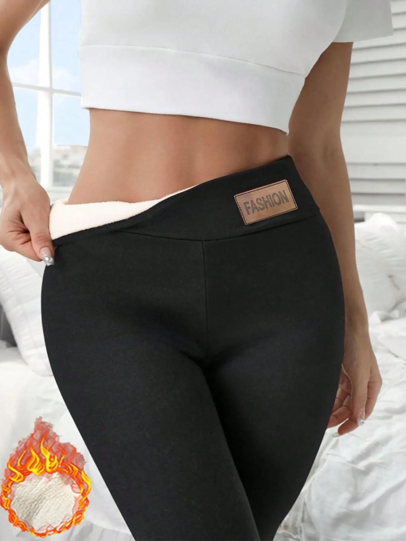 1 Piece Of Women's Autumn And Winter Plus Fleece Thick And Thickened Yoga Pants, Elastic High Waisted Leggings For External Wear, And Warm Outdoor Sports Pants For Home And Hiking
