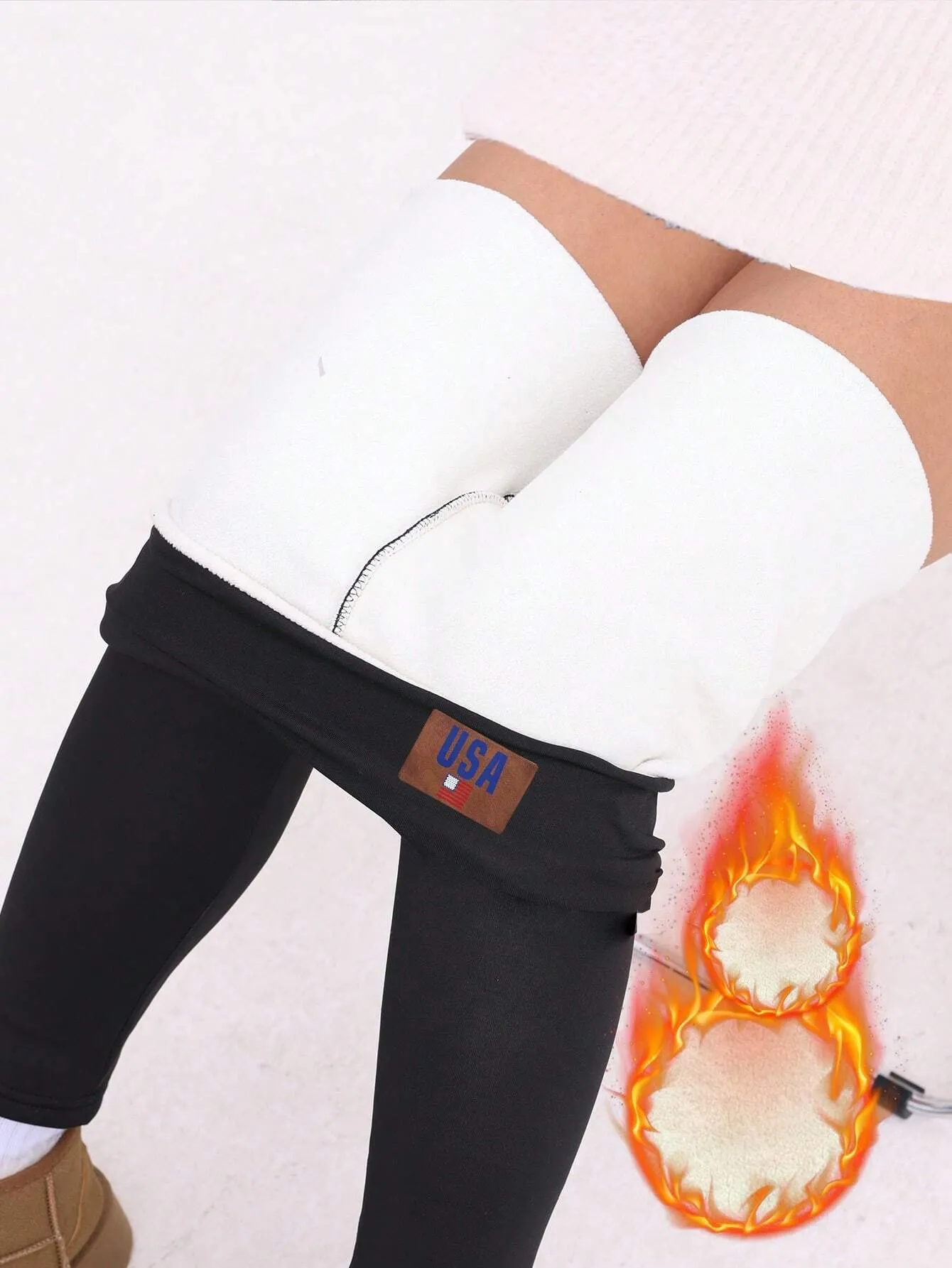1 Piece Of Women's Autumn And Winter Plus Fleece Thick And Thickened Yoga Pants, Elastic High Waisted Leggings For External Wear, And Warm Outdoor Sports Pants For Home And Hiking
