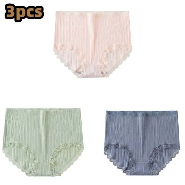 2XL 3 Pack Assorted Color  Textured Stripe Cotton Underwear