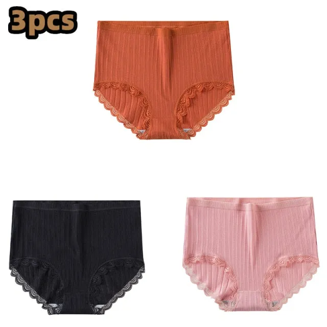 2XL 3 Pack Assorted Color  Textured Stripe Cotton Underwear