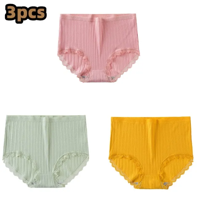 2XL 3 Pack Assorted Color  Textured Stripe Cotton Underwear