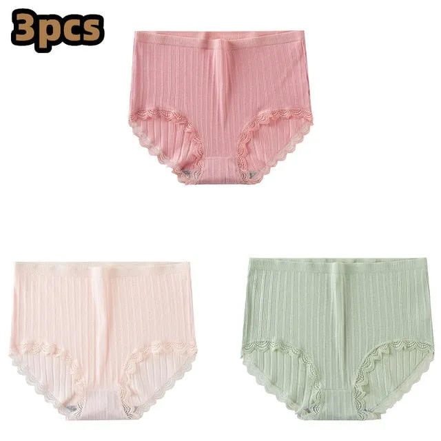 2XL 3 Pack Assorted Color  Textured Stripe Cotton Underwear