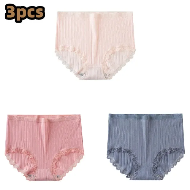 2XL 3 Pack Assorted Color  Textured Stripe Cotton Underwear
