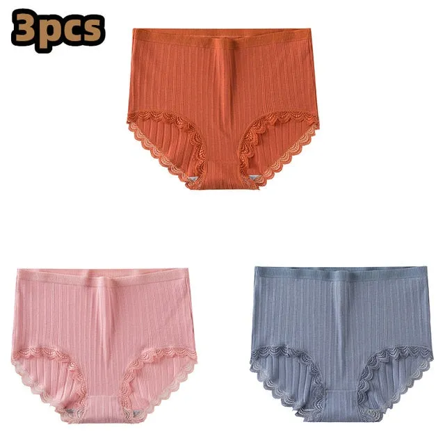 2XL 3 Pack Assorted Color  Textured Stripe Cotton Underwear