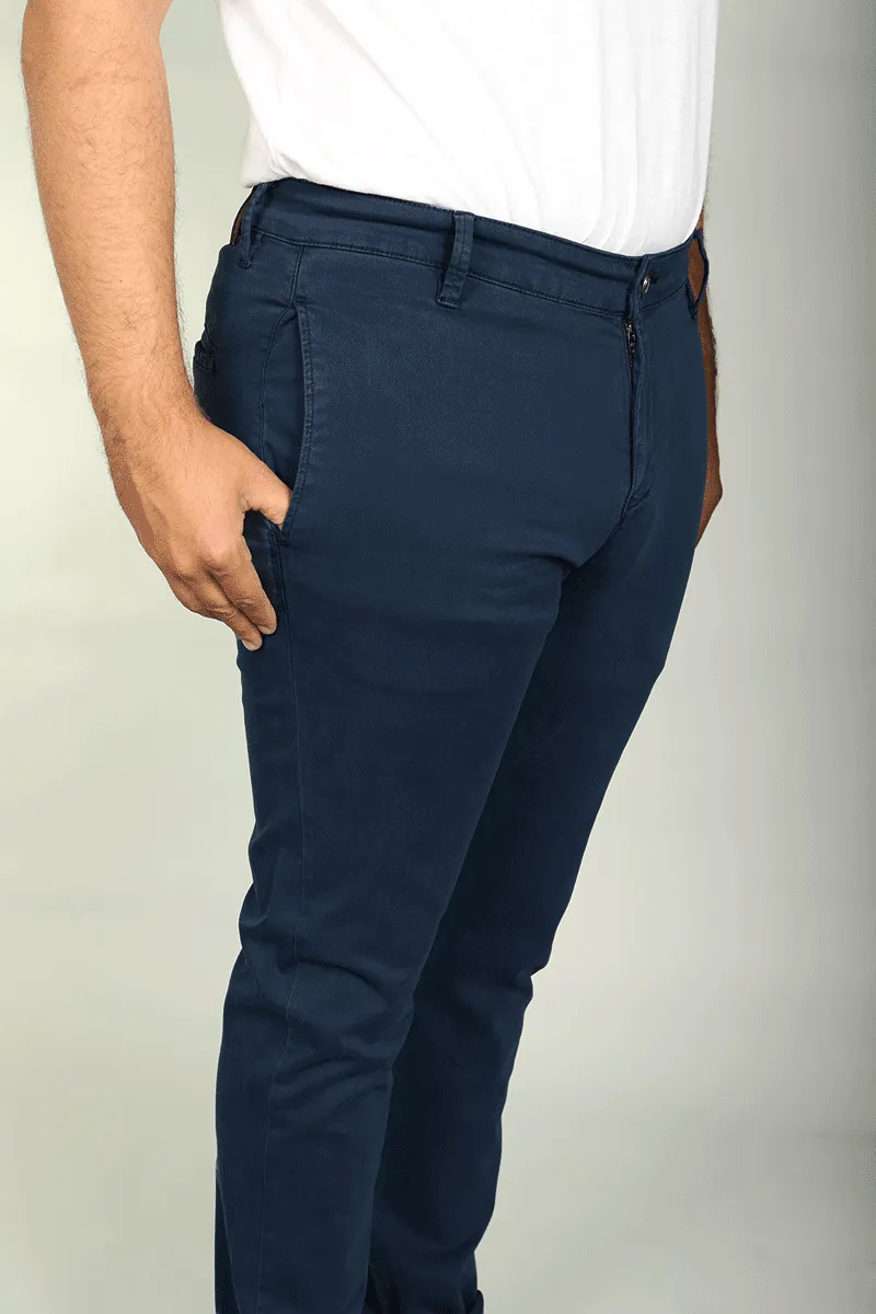 7 Downie St. - Flat Front Stretch Pants in Real Navy