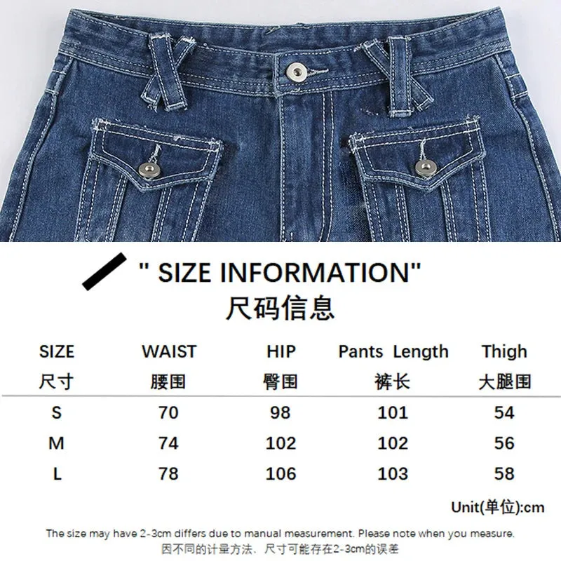 ADVBRIDGE Low Waist Denim Jeans women Vintage Cute Chic Straight Pants wide leg jwans woman Streetwear Harajuku Grunge Clothes Trousers