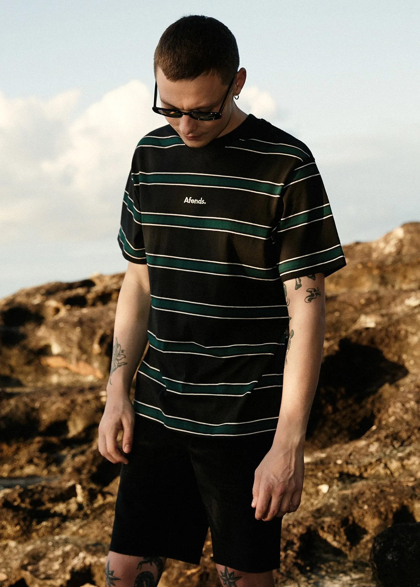 Afends Mens Boston Jon - Retro Fit Tee - Black