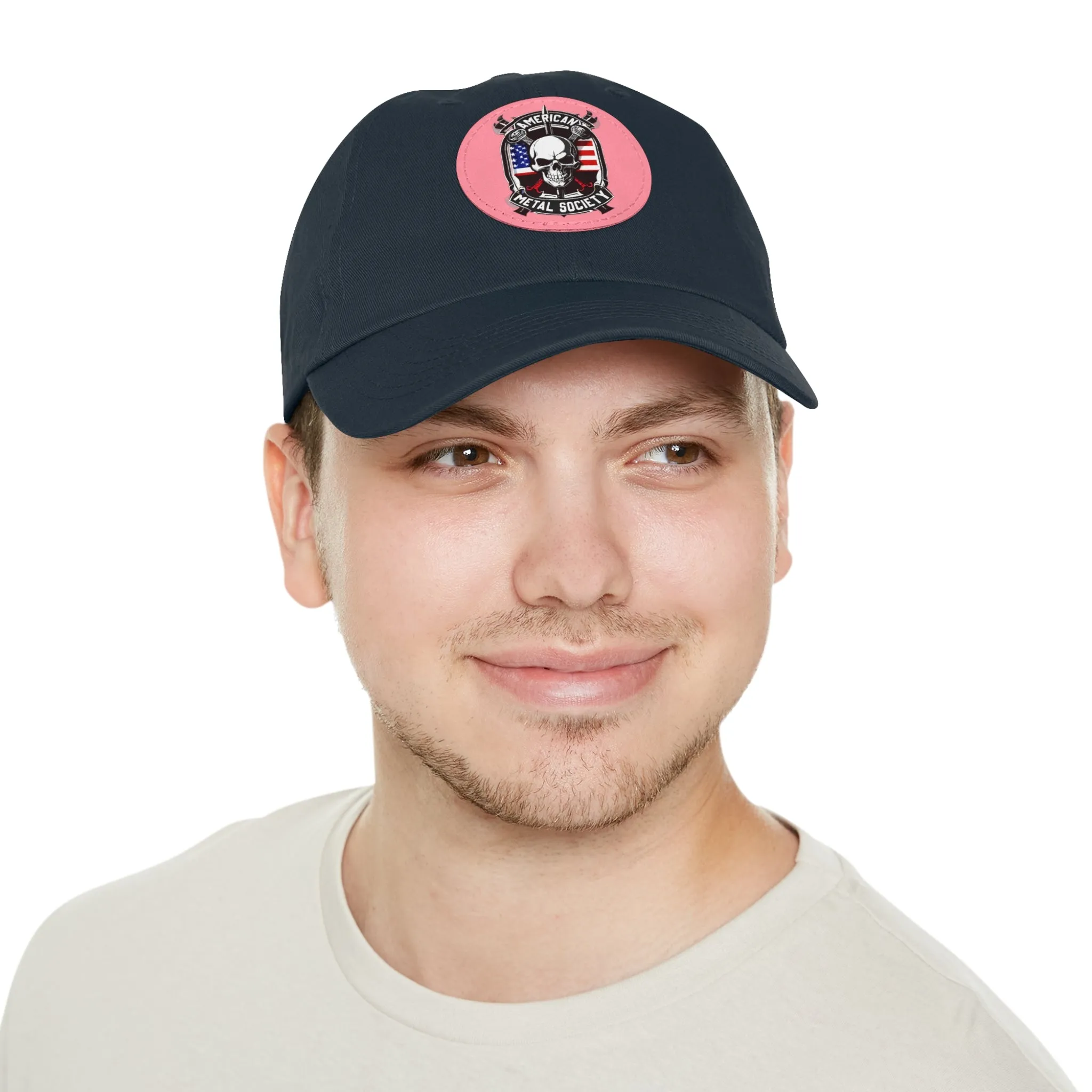 American Metal Society Dad Hat with Leather Patch (Round)