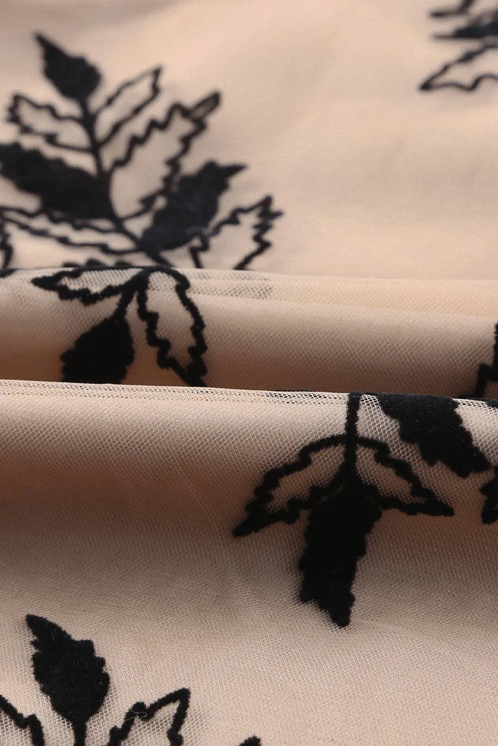 APRICOT FLORAL EBROIDERED MAXI SKIRT