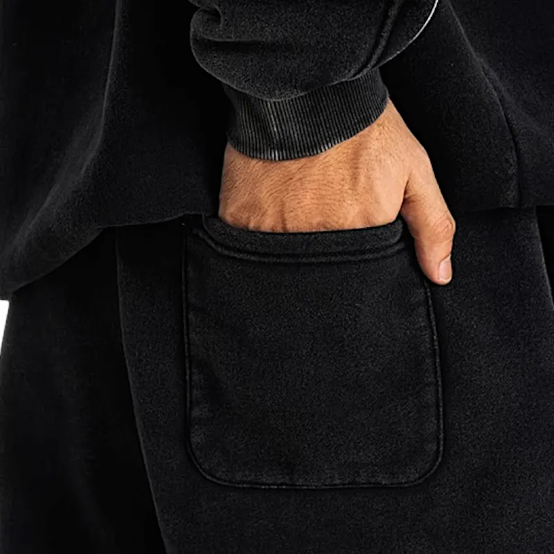 Baggy fleece sweat pant with graphic stripe