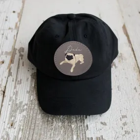 Baseball Hat with Leather Patch and custom portrait