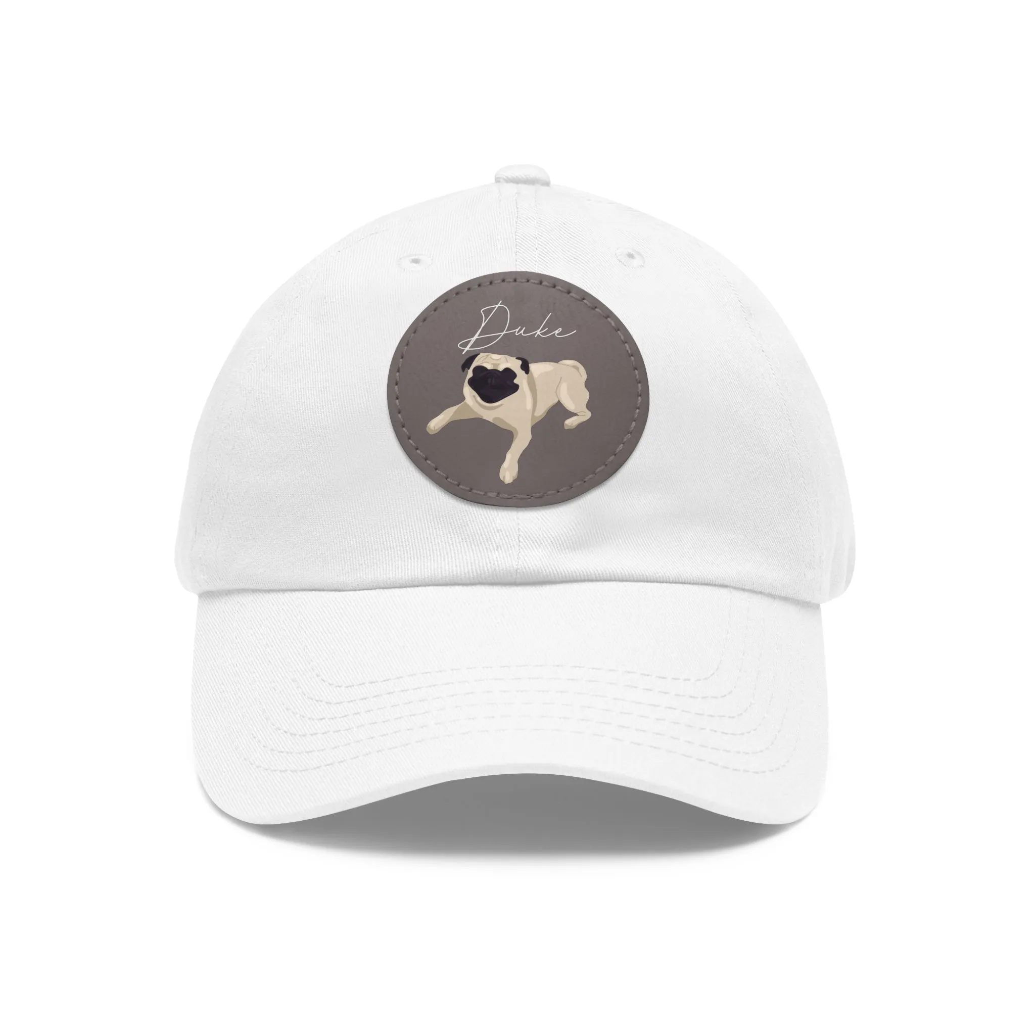Baseball Hat with Leather Patch and custom portrait