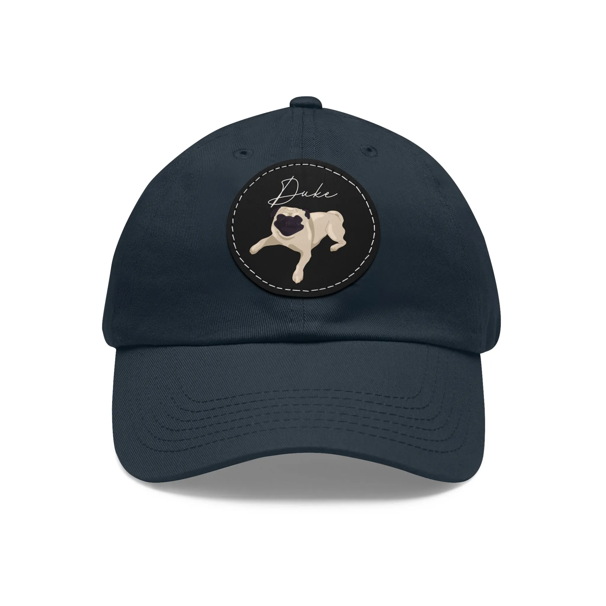 Baseball Hat with Leather Patch and custom portrait