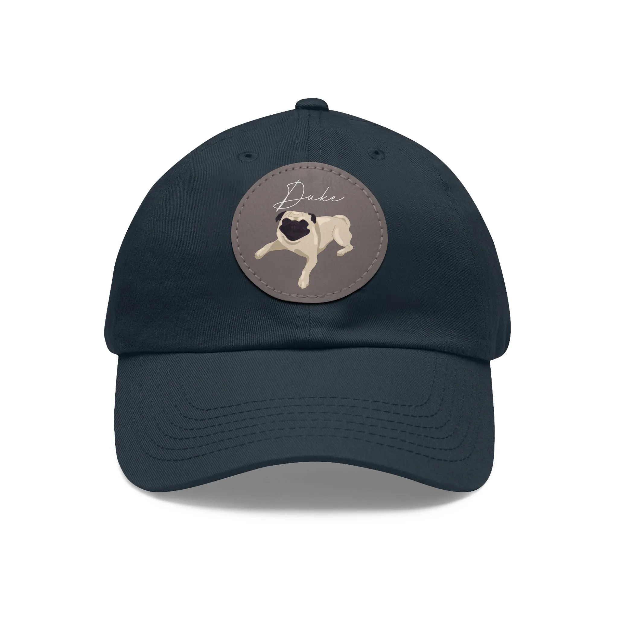 Baseball Hat with Leather Patch and custom portrait