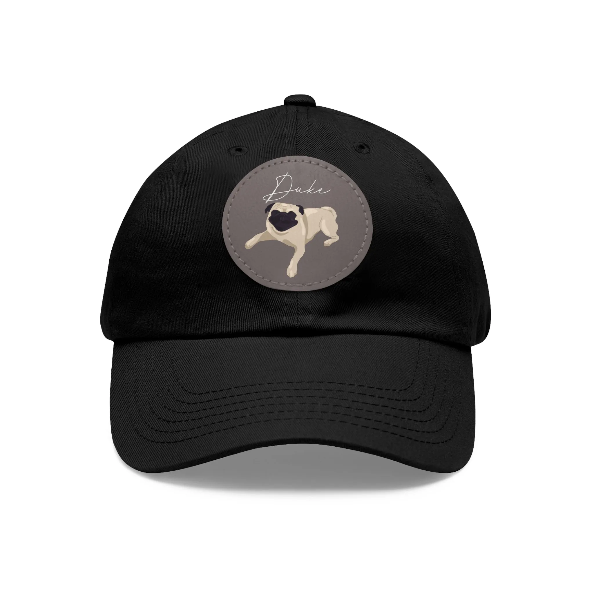Baseball Hat with Leather Patch and custom portrait
