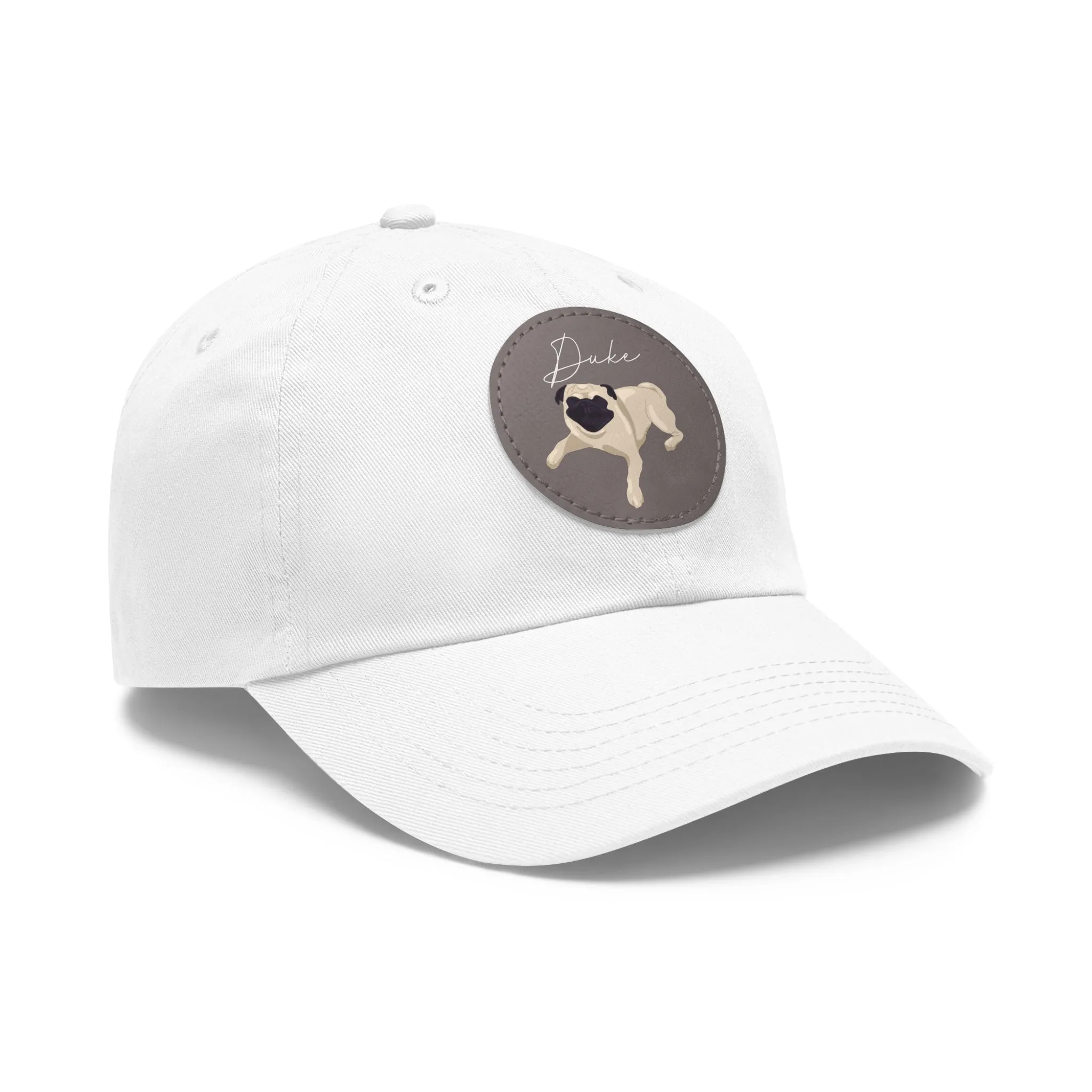 Baseball Hat with Leather Patch and custom portrait
