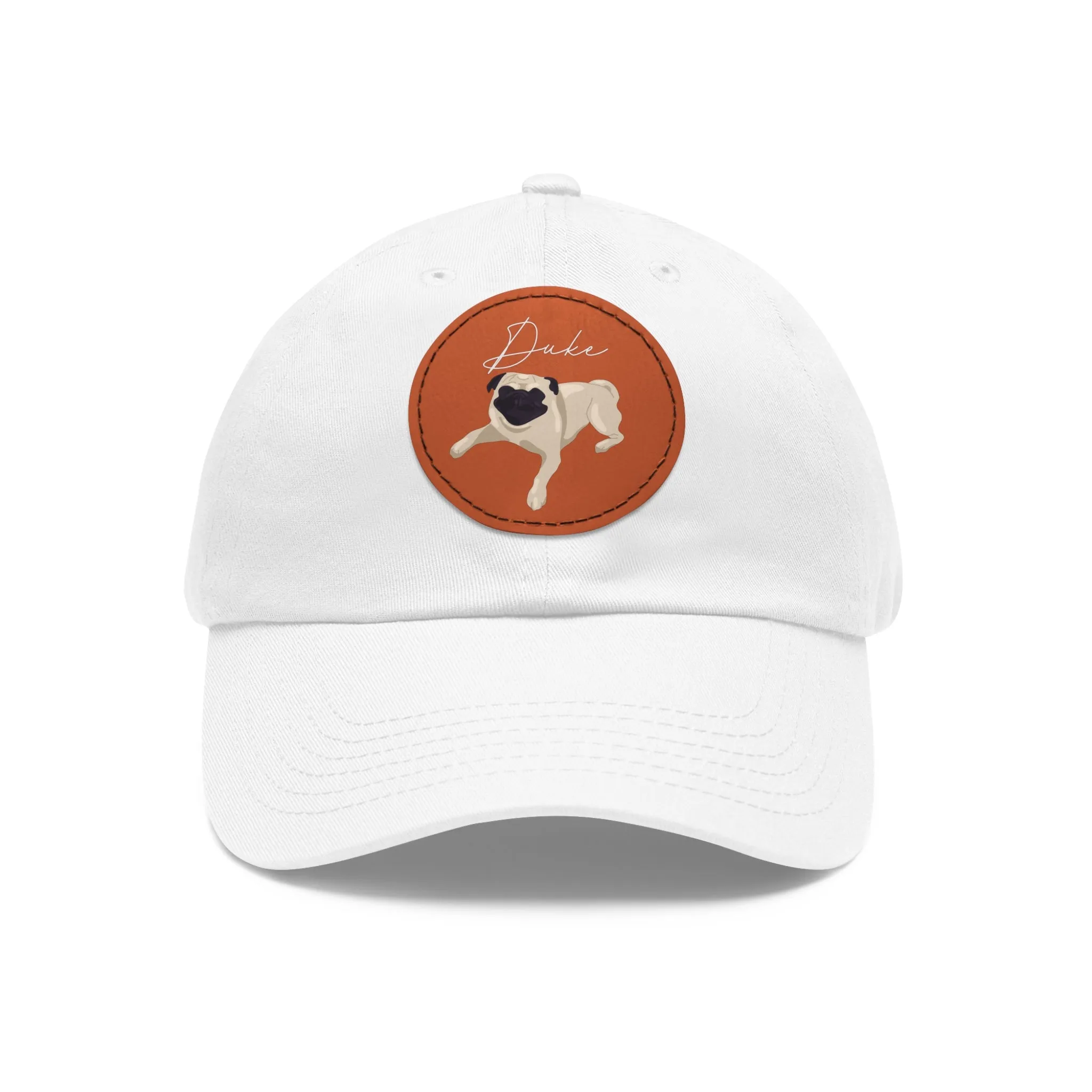Baseball Hat with Leather Patch and custom portrait