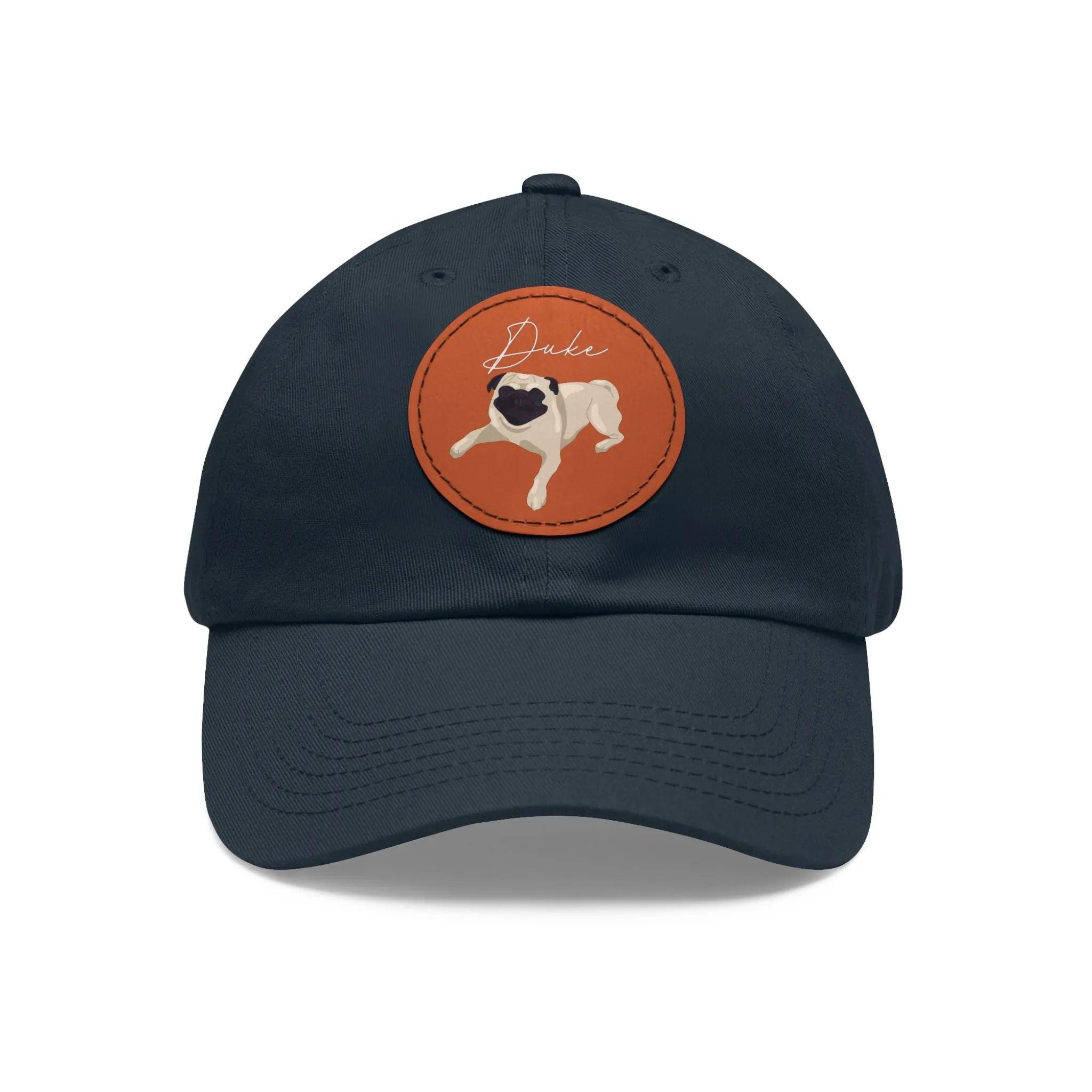 Baseball Hat with Leather Patch and custom portrait
