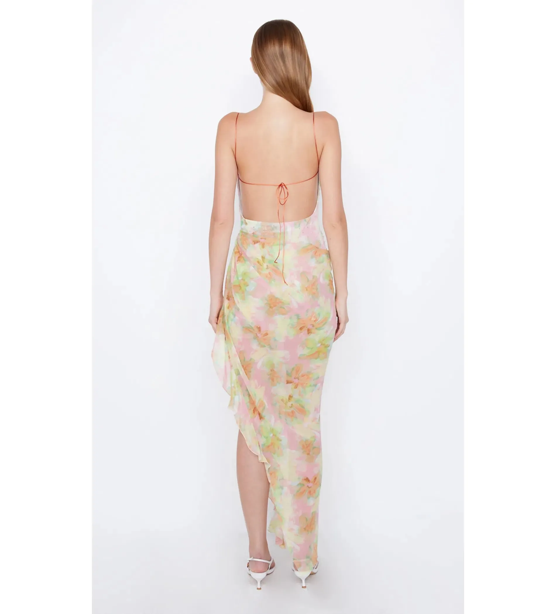 Bec & Bridge Zephy Asym Dress Pink Blossom Size 8