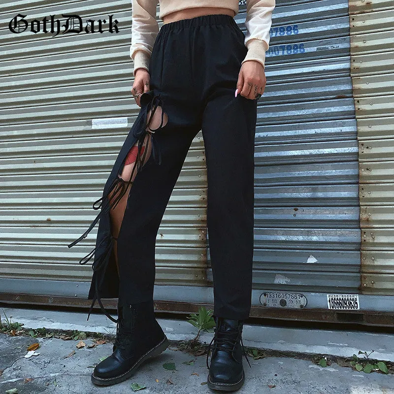 Black Hollow Out Punk Gothic Harajuku Pants