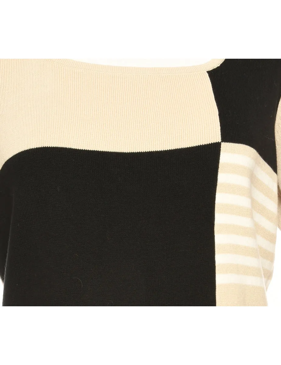 Black Short Sleeve Jumper - L