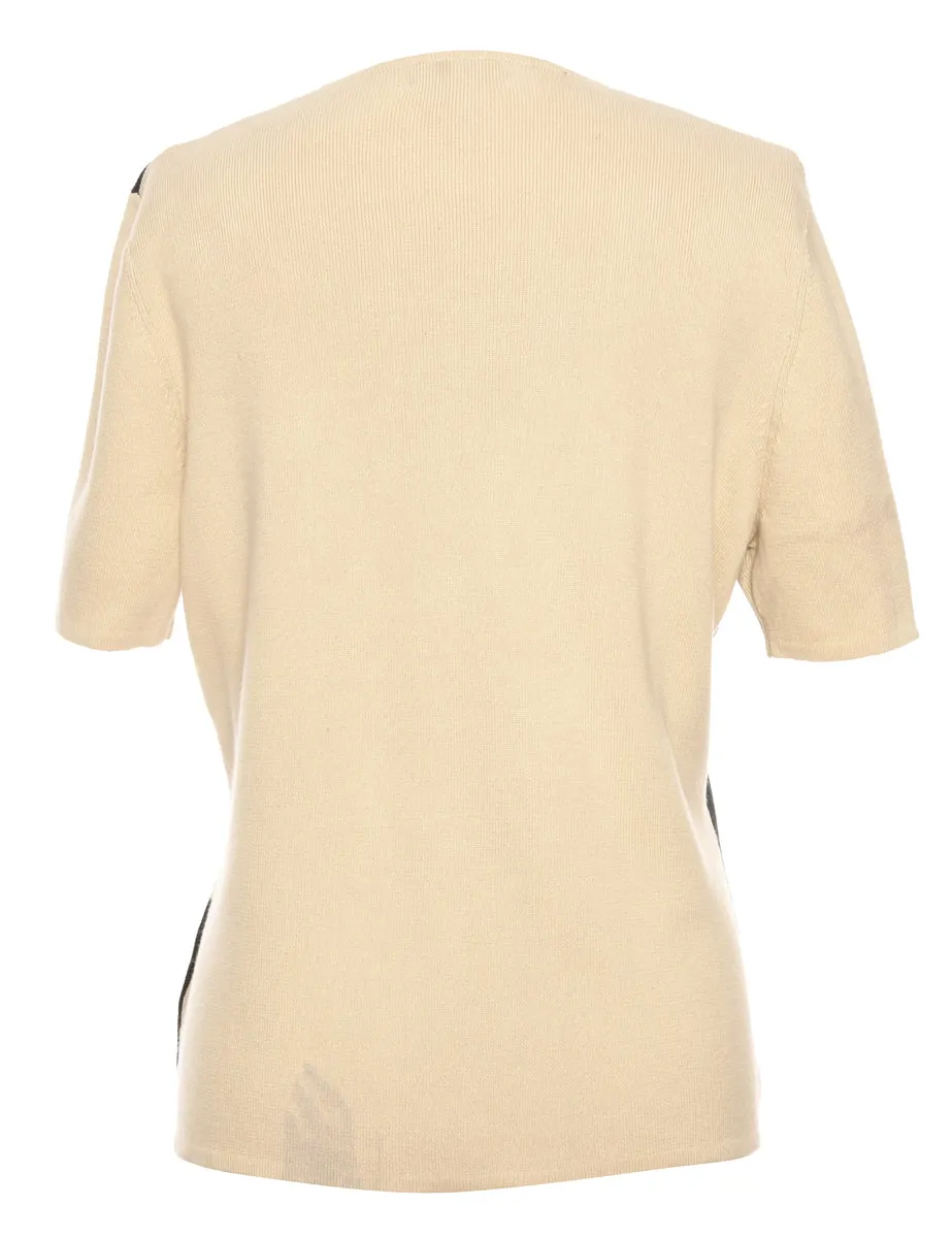 Black Short Sleeve Jumper - L