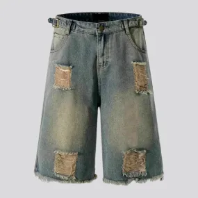 Boho men's denim shorts