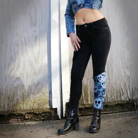 Bonecrusher - Genderless Upcycled Jeans with Skull patches