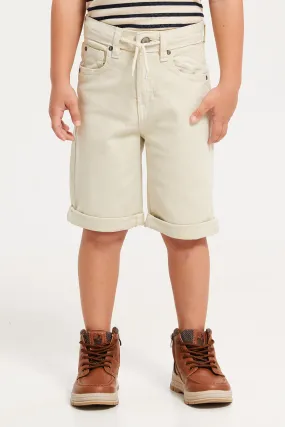 Boys Beige 5 Pockets Shorts