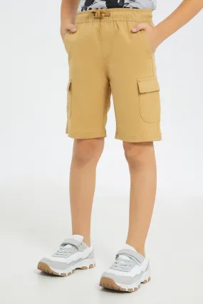 Boys Beige Cargo Short