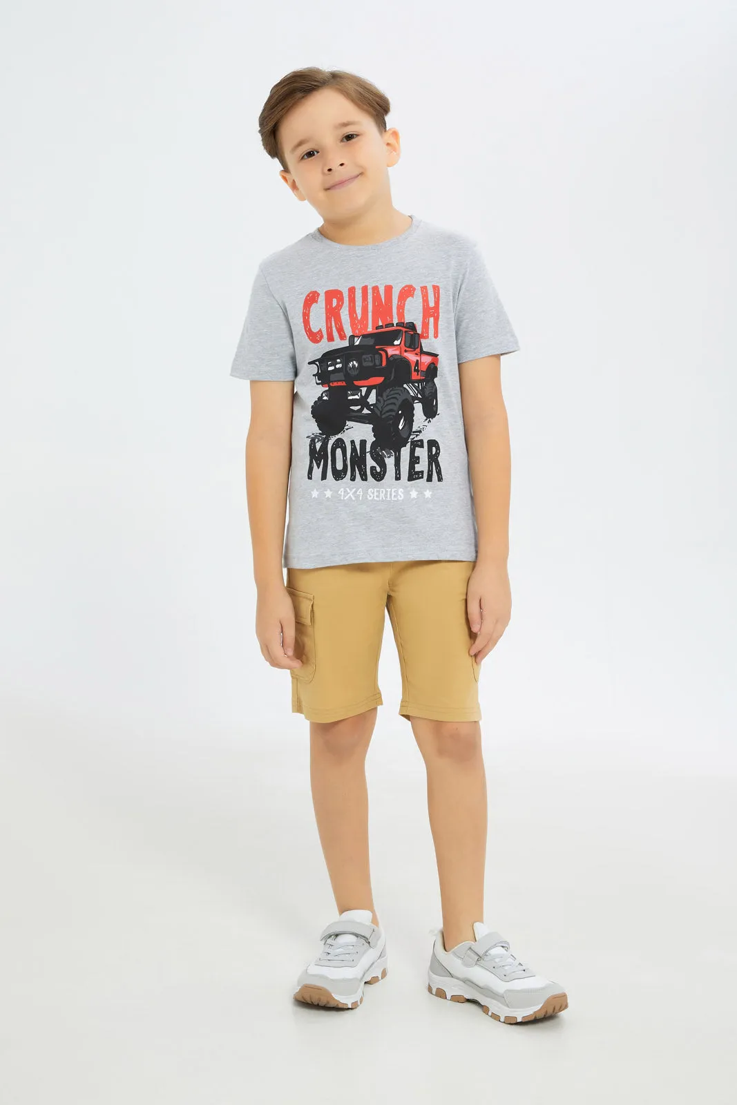 Boys Beige Cargo Short