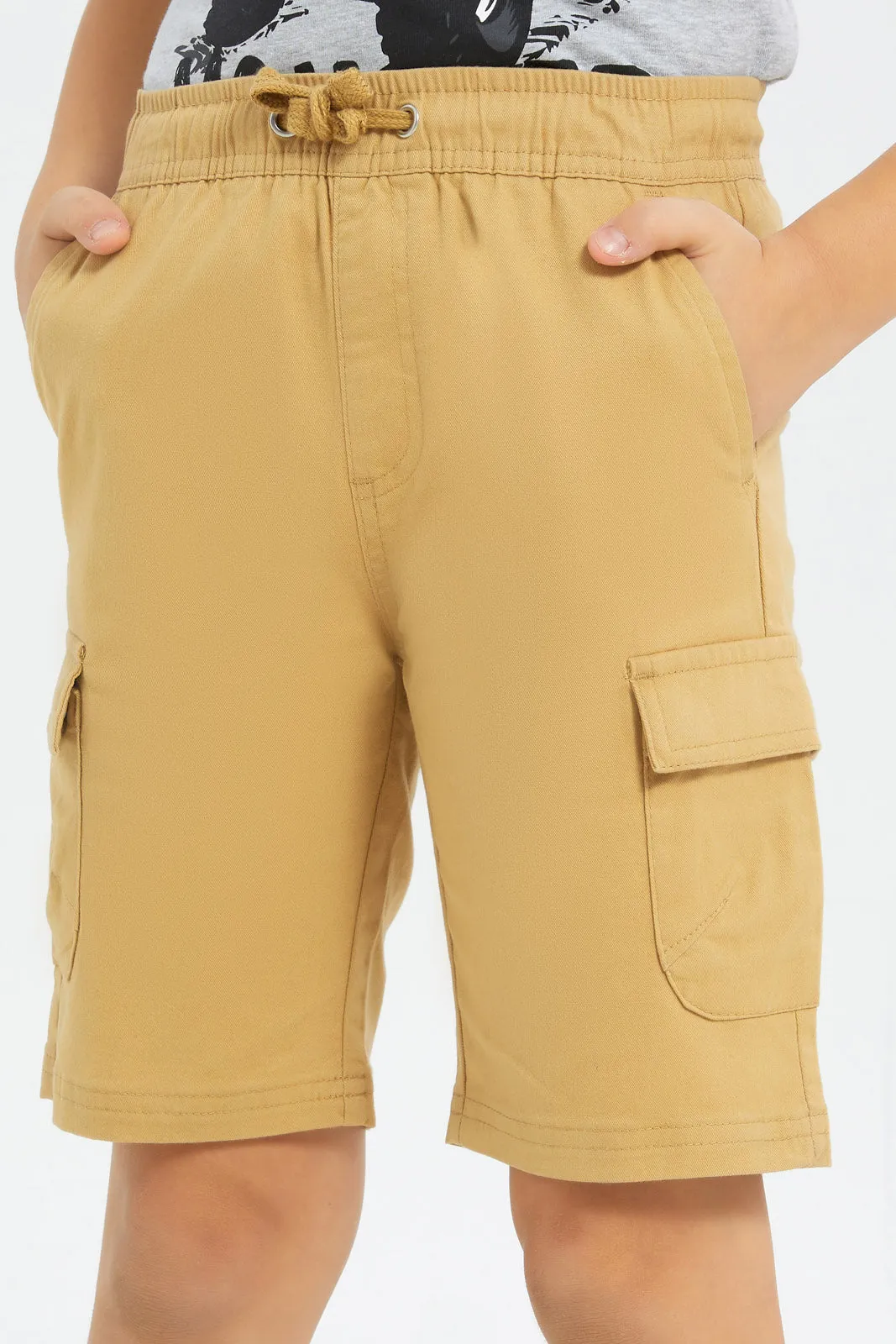 Boys Beige Cargo Short