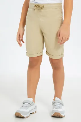 Boys Beige Pull On Shorts