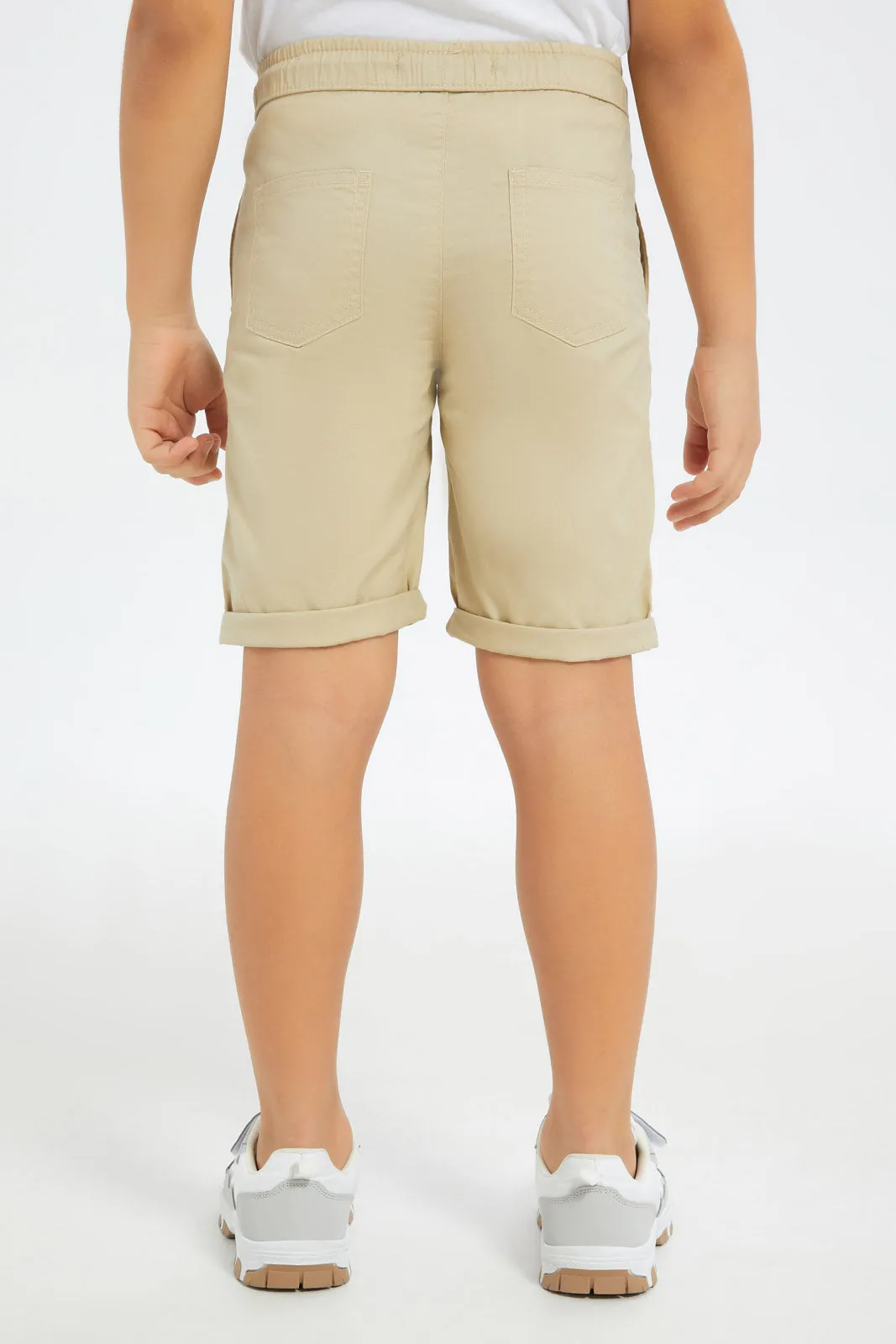 Boys Beige Pull On Shorts
