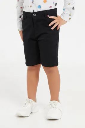Boys Black Chino Short