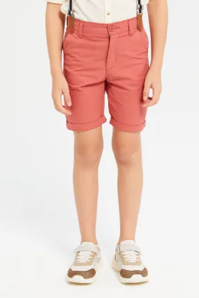 Boys Coral Suspender Short