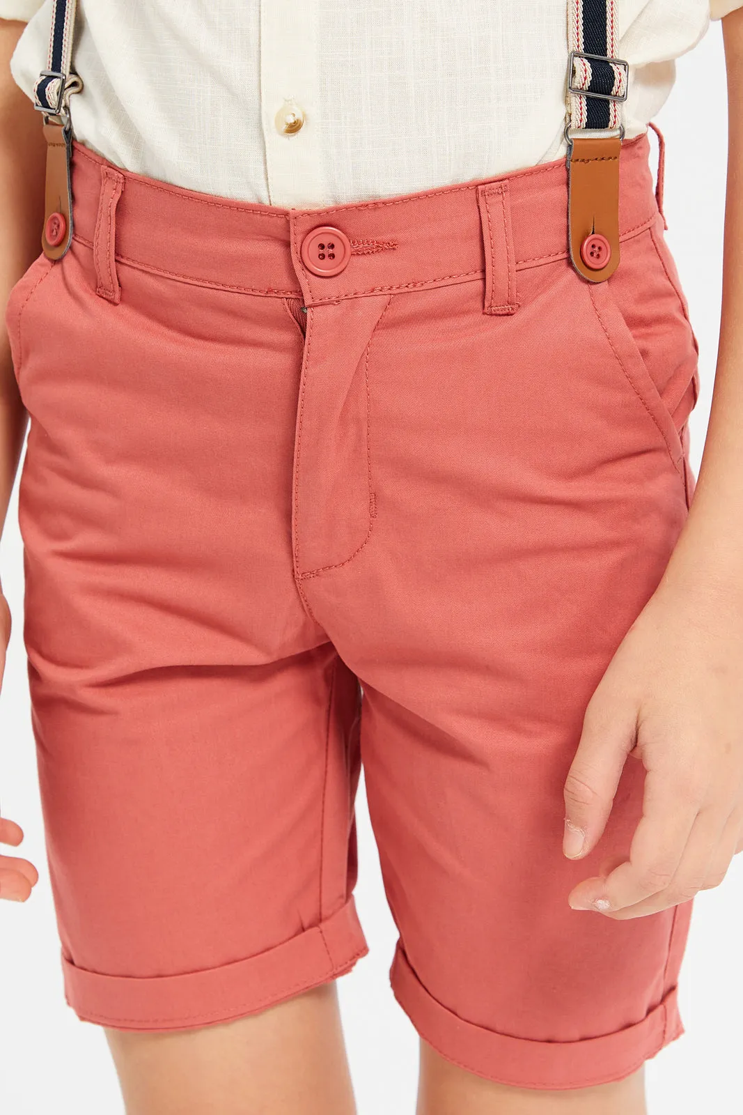 Boys Coral Suspender Short