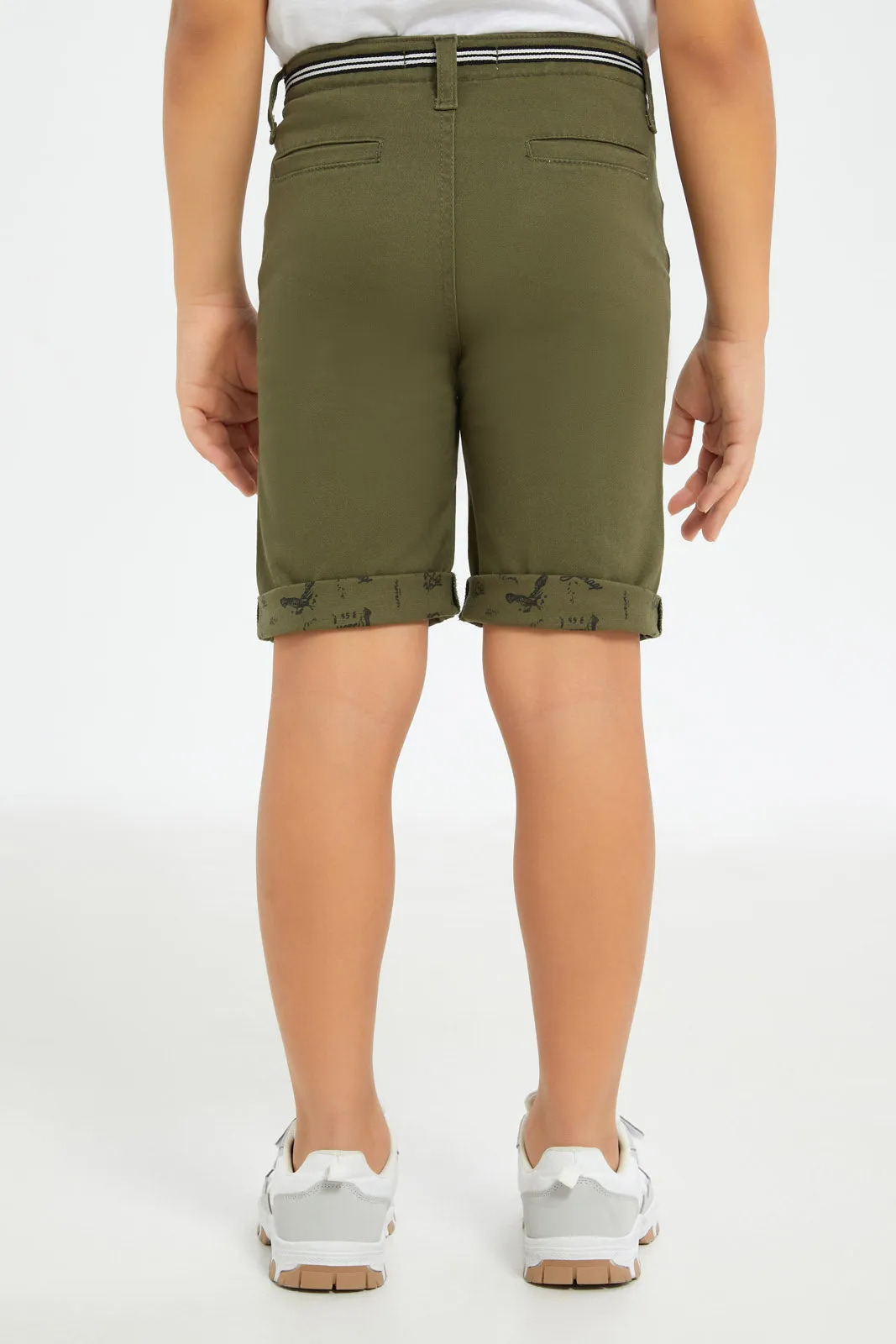 Boys Olive Chino Short