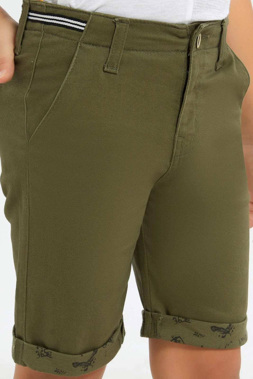 Boys Olive Chino Short