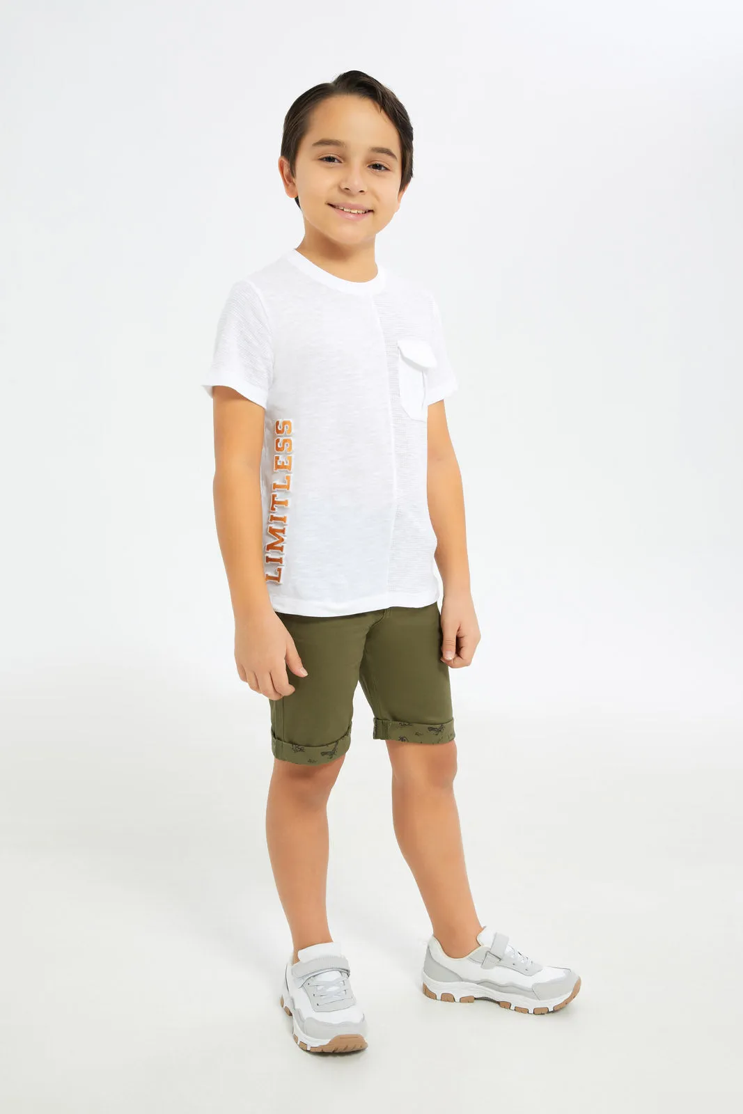 Boys Olive Chino Short