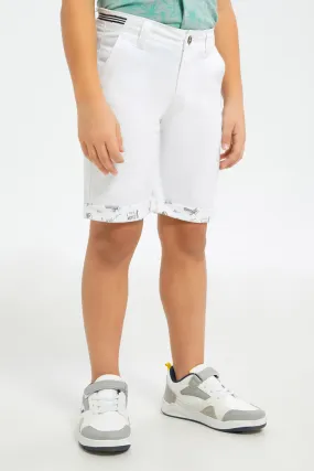 Boys White Chino Short