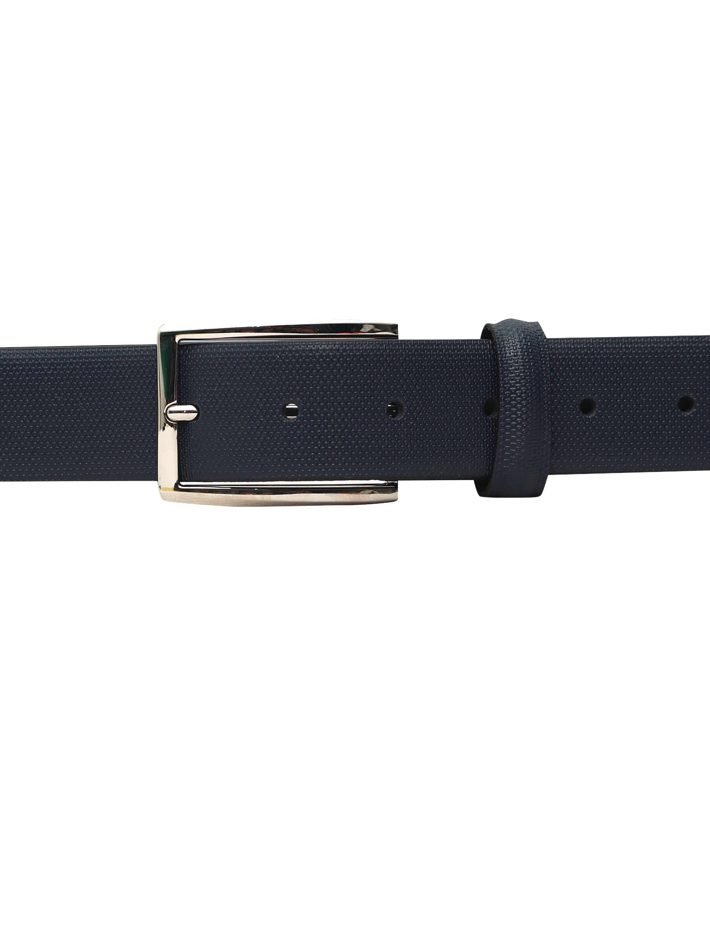 Bulchee  Men's Plain Chinos Genuine Leather Belt Blue BUL2170B