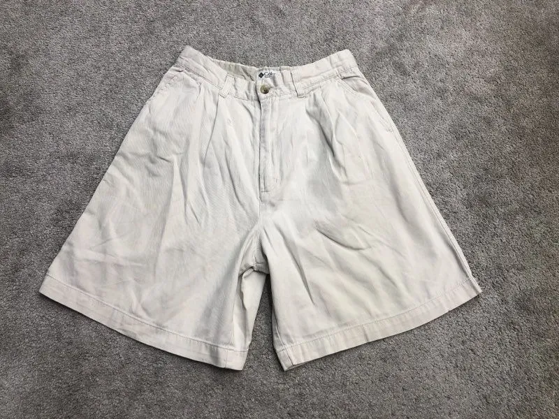 Columbia Shorts Womens 8 Off White 100% Cotton Chino Shorts Pockets Lightweight