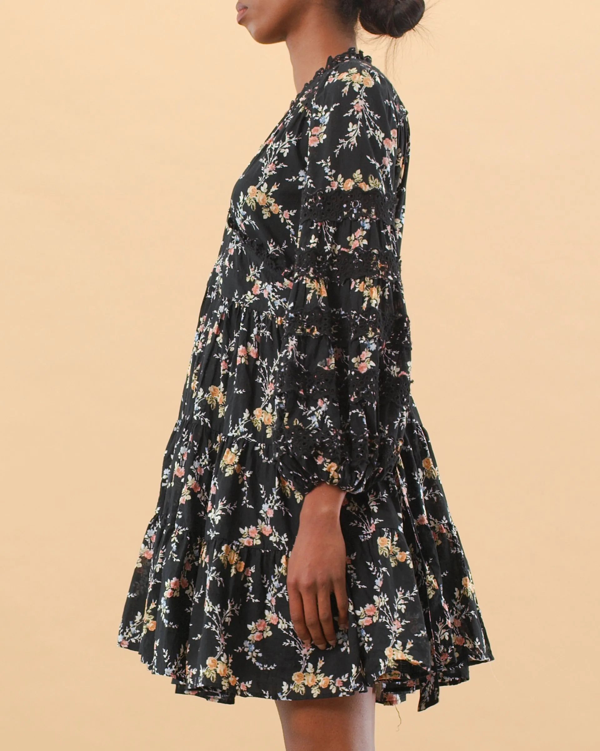 Cotton Slub Wrap Dress - Midnight Field
