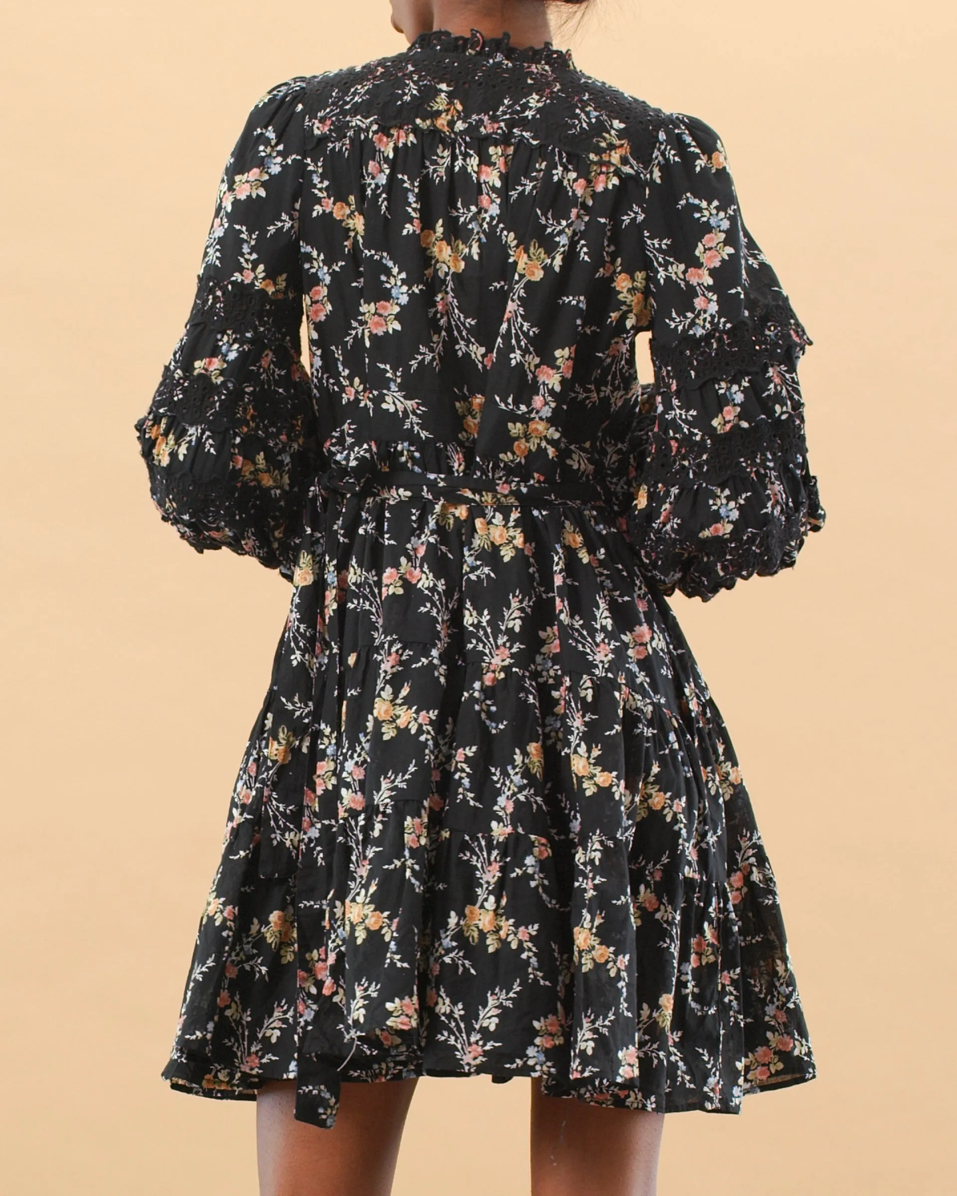 Cotton Slub Wrap Dress - Midnight Field