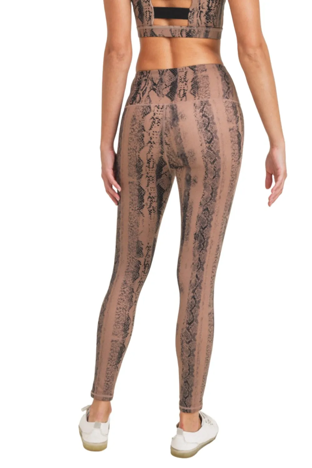 Dark Pink Serpentine Snake Print Highwaist Leggings APH3087 and Plus