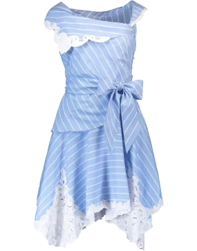 Embroidered Mini Wrap Dress