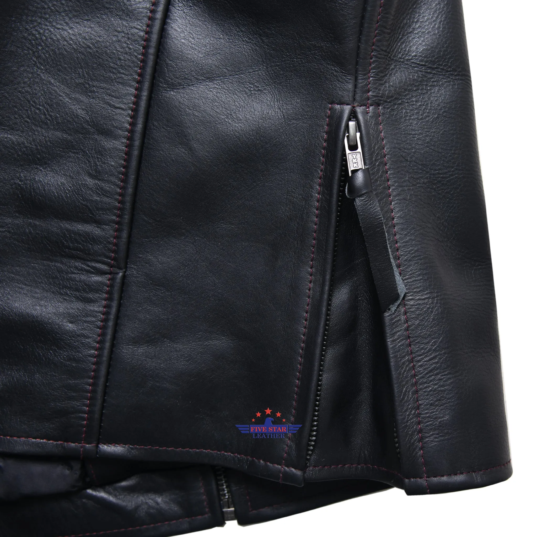 Fivestar Leather Men's Custom Vintage Cafe Racer Black Horsehide Road Master Jacket