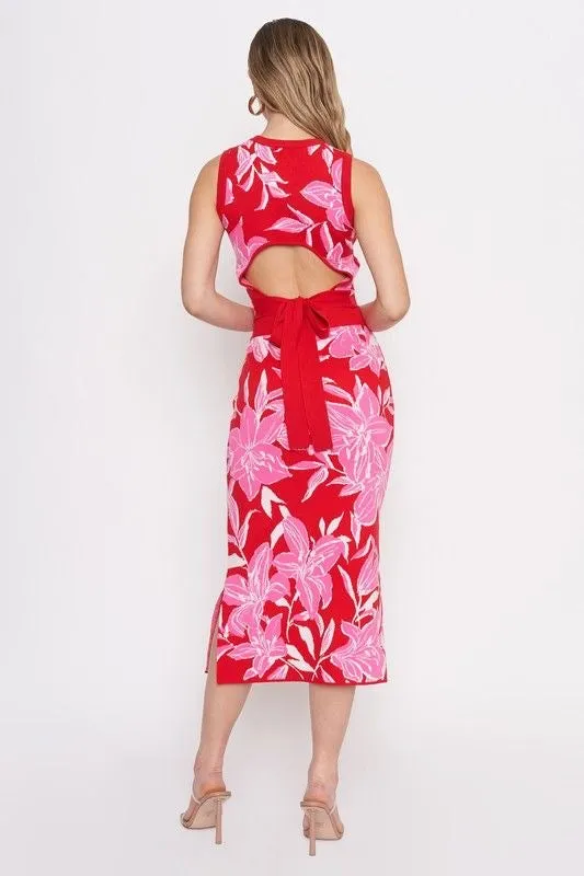Floral Backless Knit Top